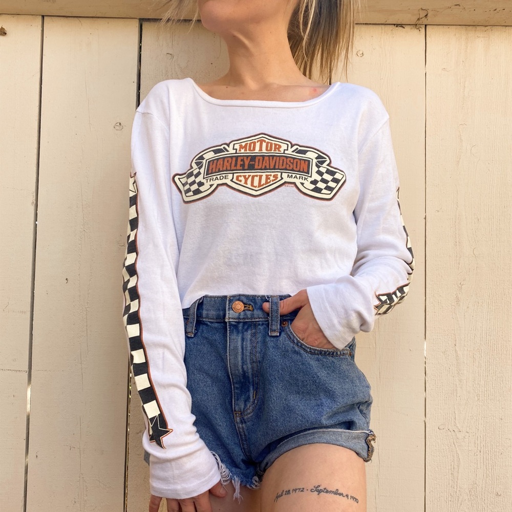 2011 Harley Davidson Long Sleeve Crop Top